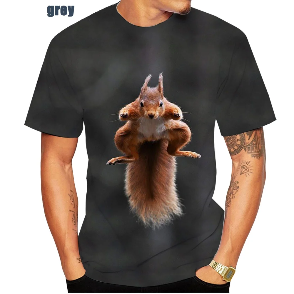 New 3d Printing Squirrel T Shirts Animal Funny Squirrel 3d T-shirt Unisex Summer Fashion Animal Squirrel Printing Tshirt