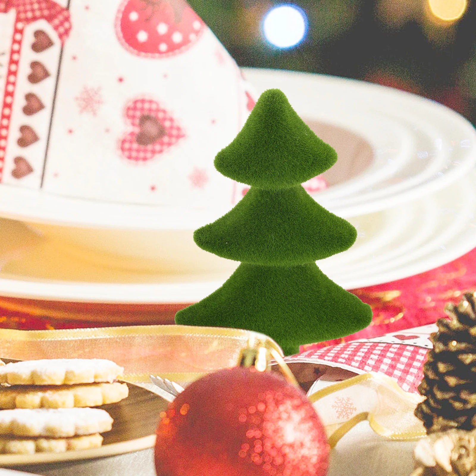 

Artificial Mini Christmas Decor Slim Small Desktop Moss Trees Home Ornaments Pine Flocked Xmas Supplies Tabletop PropsTDesktop