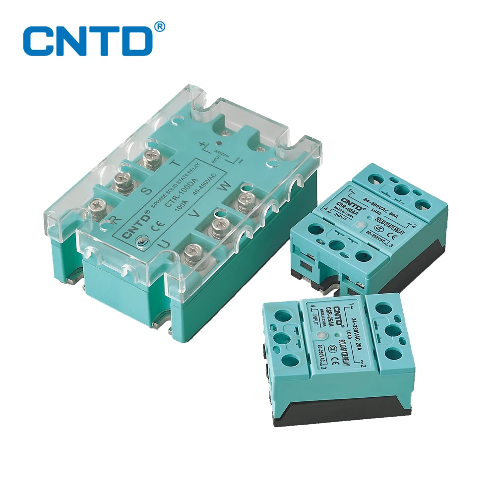 CNTD CSR Series High Quality Improve Design Type Solid State Relay AA DA VA 10A 25A 40A 60A 80A 100A Green Relay