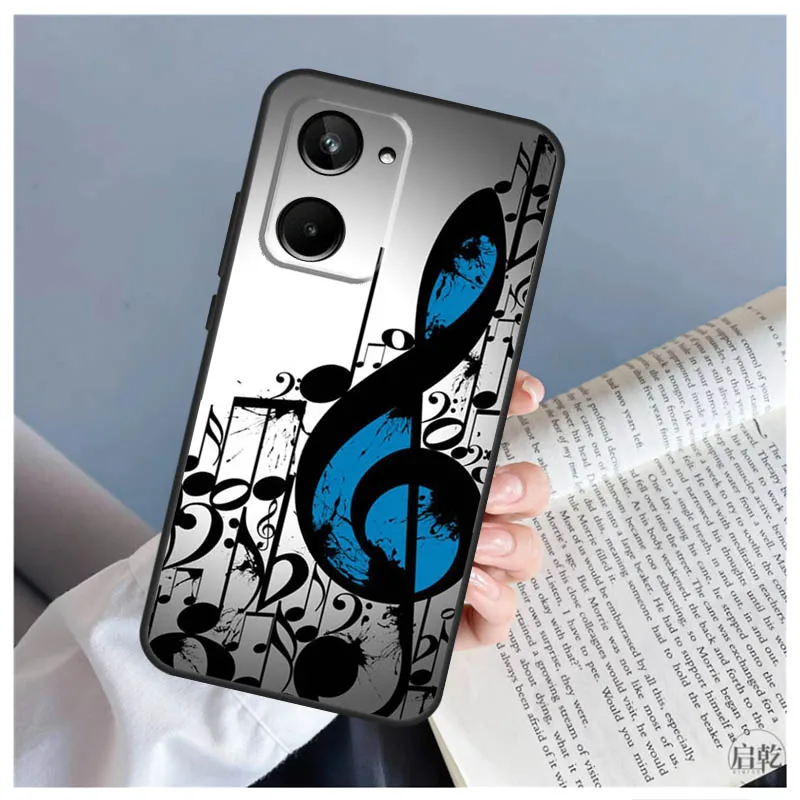 Music Note Symbol Piano Case For Realme C51 C55 C53 C35 C33 C30 C67 C21Y C25s C15 9 10 11 12 Pro Plus GT Neo 5 Cover