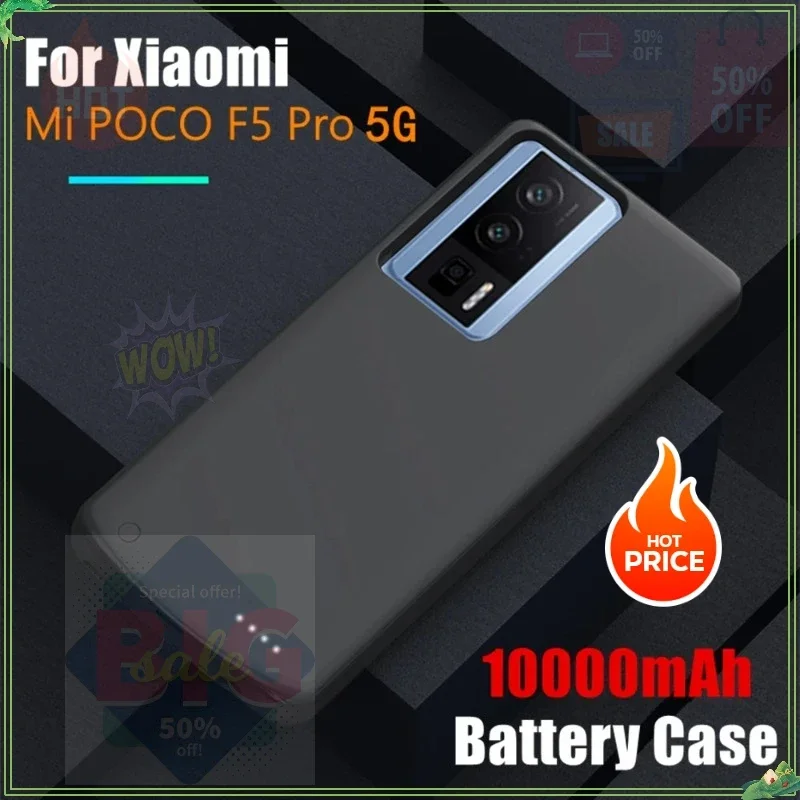 

10000mAh Battery Charger Case for Xiaomi Mi Poco F5 Pro 5g External Power Bank Charging Cover Portable Charger Powerbank Cover