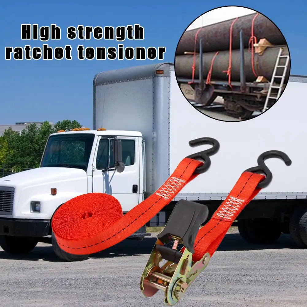 Ratchet Tie Down Cargo Straps Lashing Package Webbing Hold Secure Ratchet Belt Moving Hauling Trucks Motorcycle Ratchet Straps