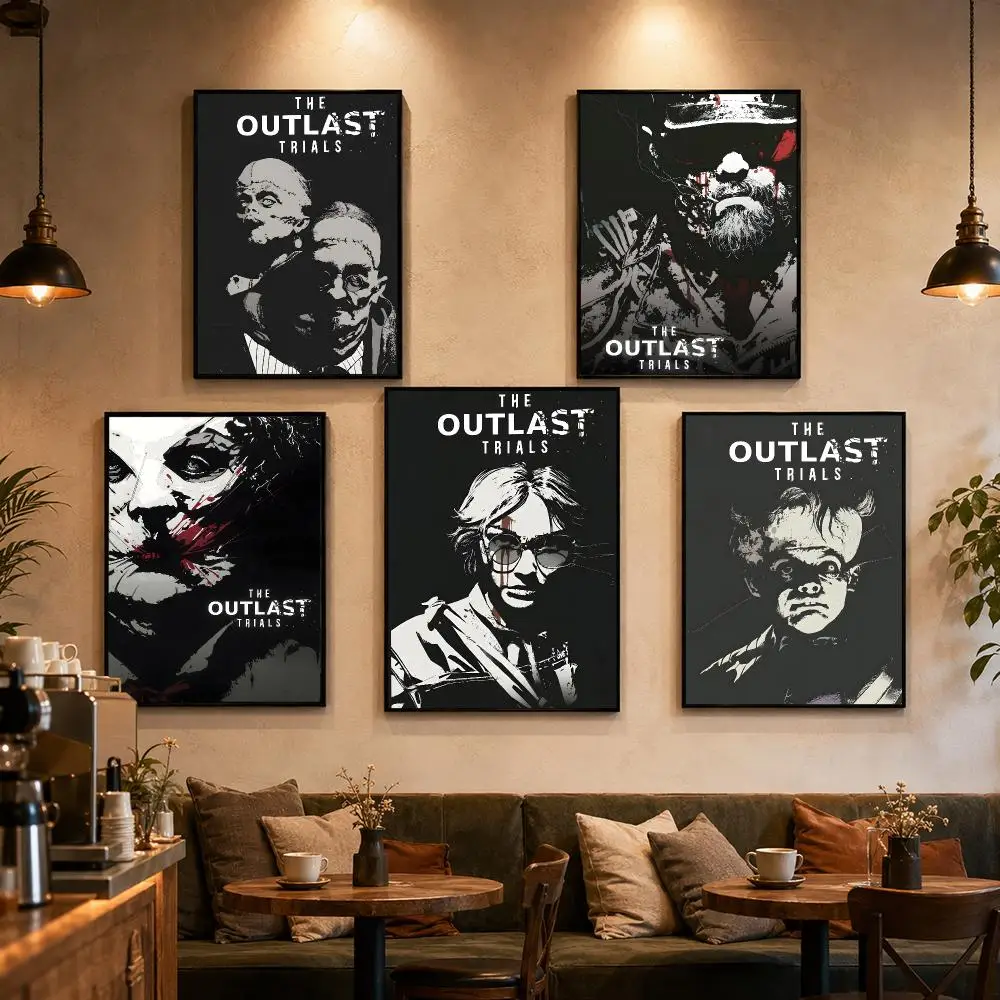 Horror Game The O-Outlast Trials Poster Self-adhesive Art Waterproof Paper Sticker Coffee House Bar Dorm Room Wall Decor