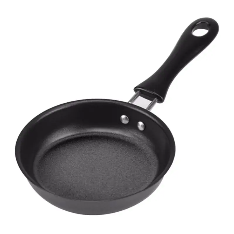 KX4B Mini Cooking Pan Non-Stick Iron Frying Pan for DuPont Coating Portable Long Hand