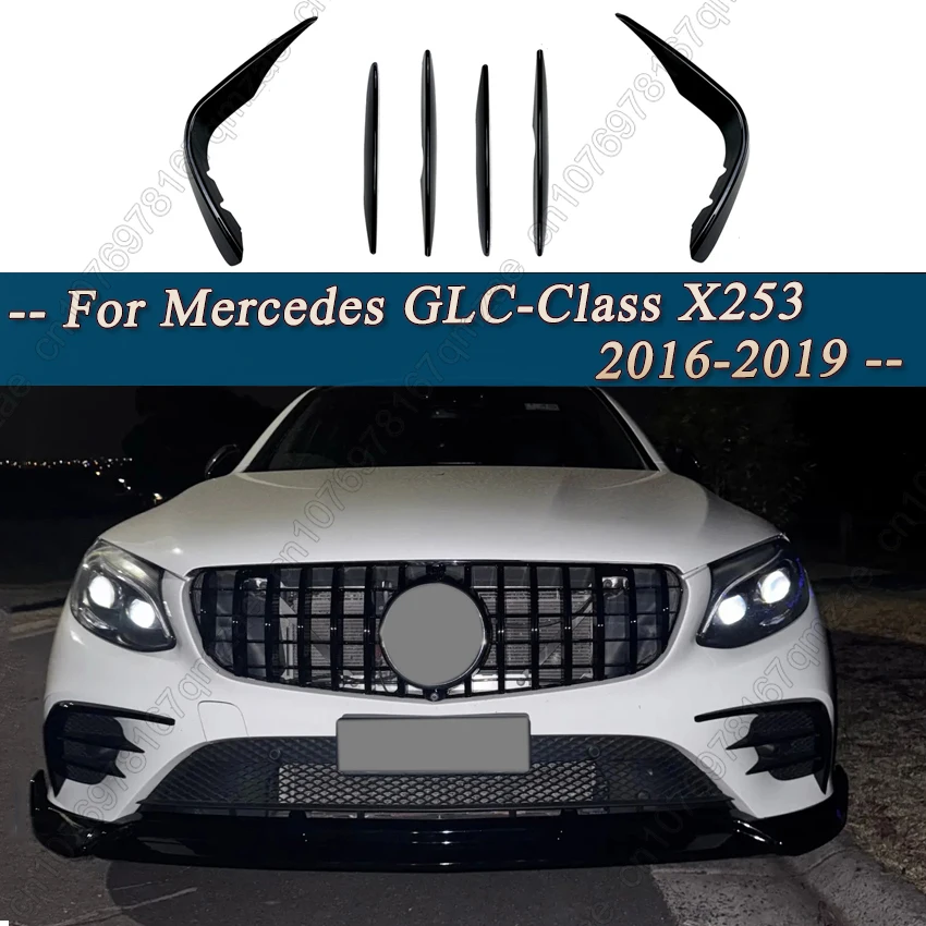 

Разветвитель переднего бампера Canard, накладка противотуманной фары для Mercedes-Benz GLC Class X253 GLC260 GLC300 GLC43 AMG 2016-2019, автомобильные аксессуары