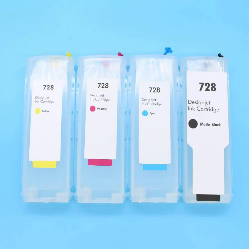 For HP 728 Refillable Ink Cartridge With Chip Printer Refill Ink Cartridges For HP Designjet T730 T830 Print Plotter 300ML Kit