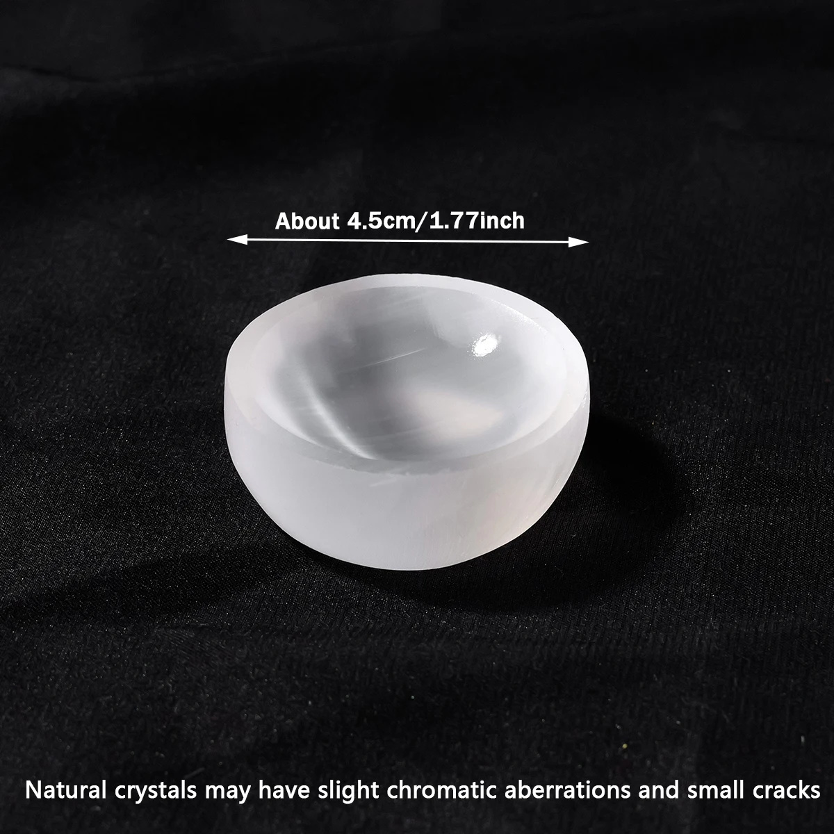1pc Natural Stone Sculpture White Selenite Bowl Shape Crafts Witchcraft Crystal Carving Energy Gem Summer home kitchen decor view 2