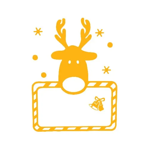 New Jargon Christmas Decorations Cute Fawn Sticker Decal Yellow