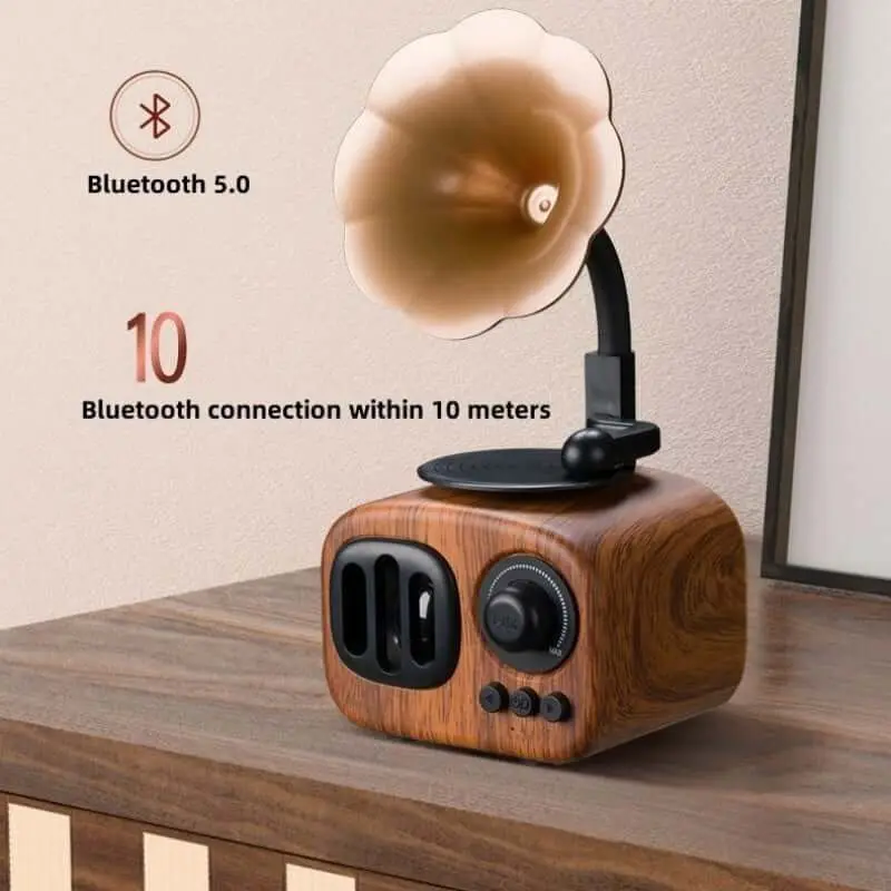 Gift Phonograph Bluetooth Speaker Creative Retro Wireless Gramophone Bluetooth Speaker Audio Stereo Support TF Card Home Music