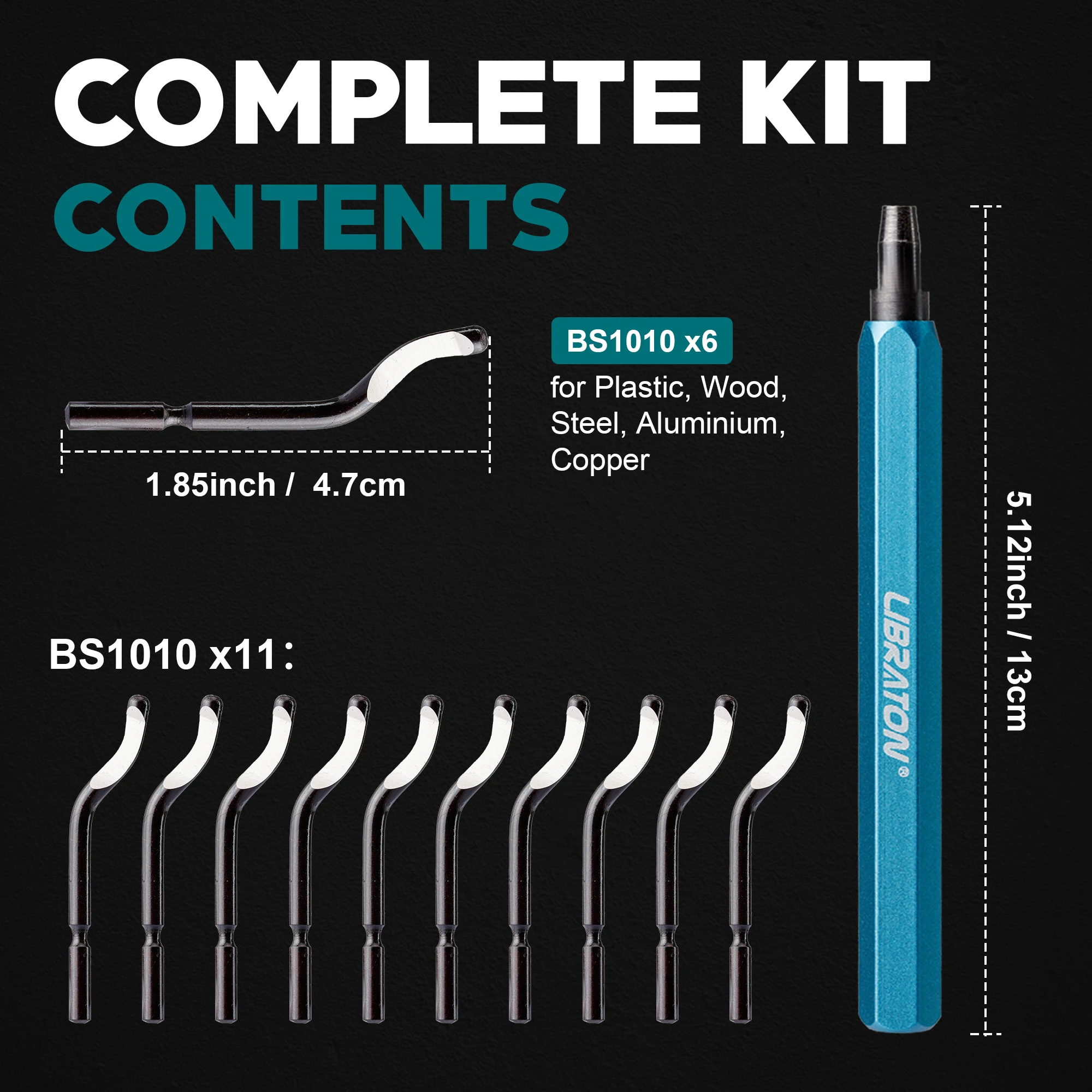 Deburring Tool with 11 Extra Blades Burr Cutter Trimming Knife Scraper Deburring Tool DIY Edge Cutter Router Bit Rotary Deburr