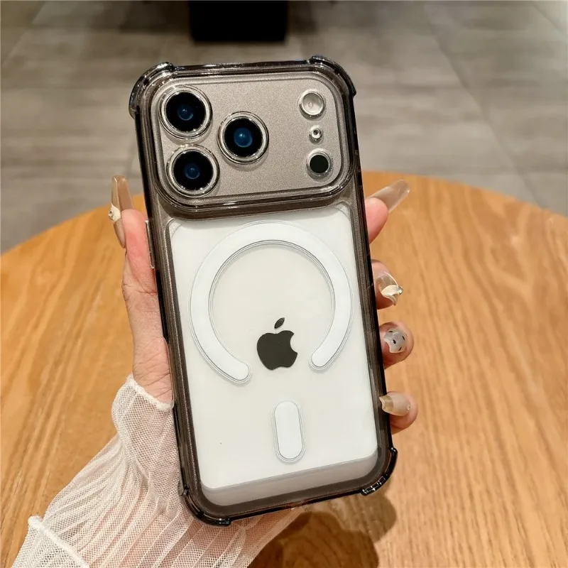 Luxuriöse Magnetische Kabellose Ladehülle für Magsafe für iPhone 18 Pro Max 17 16 15 14 13 12 Plus Stoßfeste Transparente Rückabdeckung – Detail 9