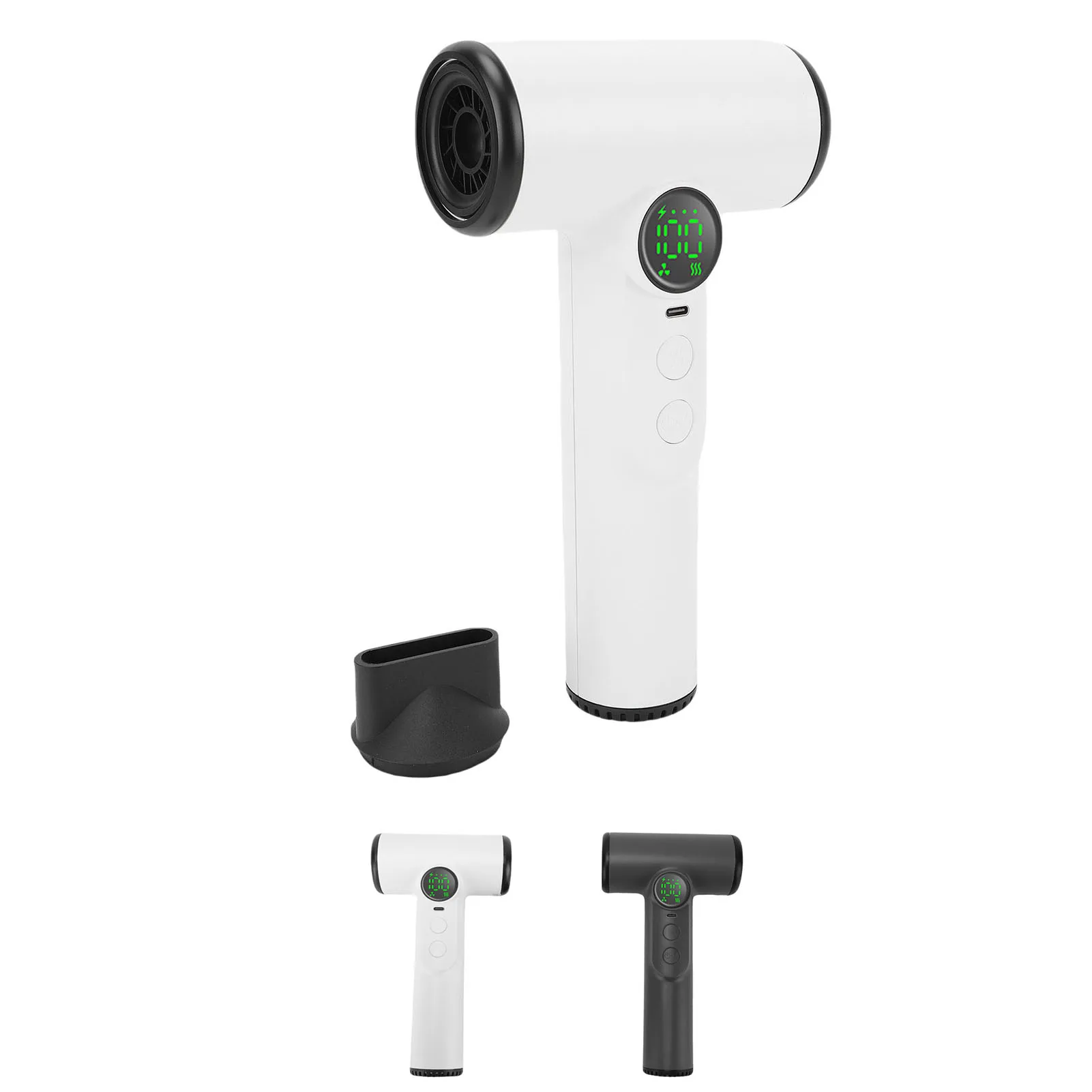 Cordless Hair Dryer 100 Grear Rechargeable 30000 RPM Cold Hot Wind Portable Blow Dryer for Student Dormitory