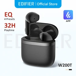 Edifier W200T 진정한 무선 Bluetooth 5.4 이어폰 세미 인 이어 헤드폰 32H 배터리 수명을 갖춘 TWS Bluetooth 이어 버드