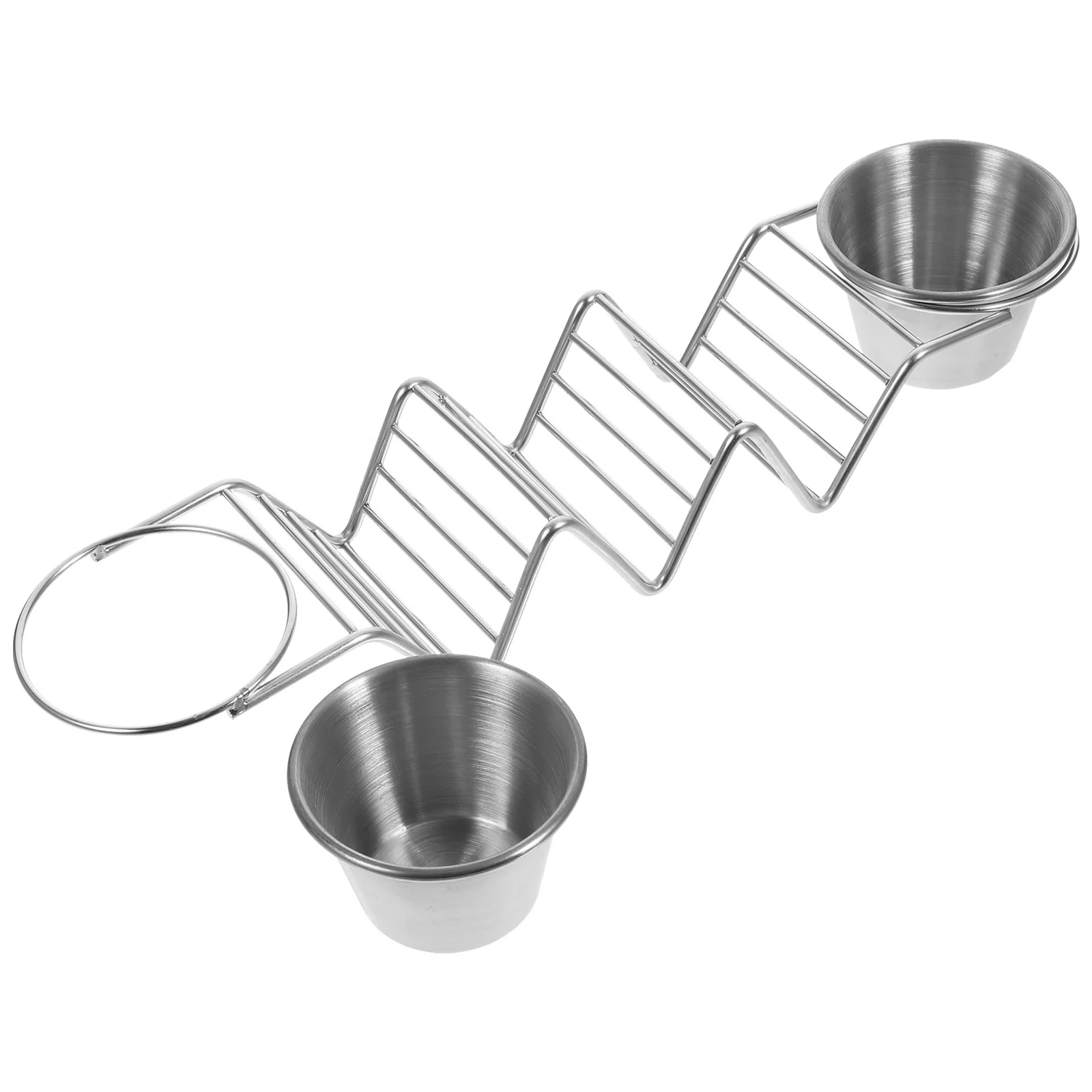 Estante para tacos de acero inoxidable, soporte para tacos mexicanos con tazas para salsa, práctico soporte de exhibición de alimentos para fiestas, antioxidante, 1 Juego