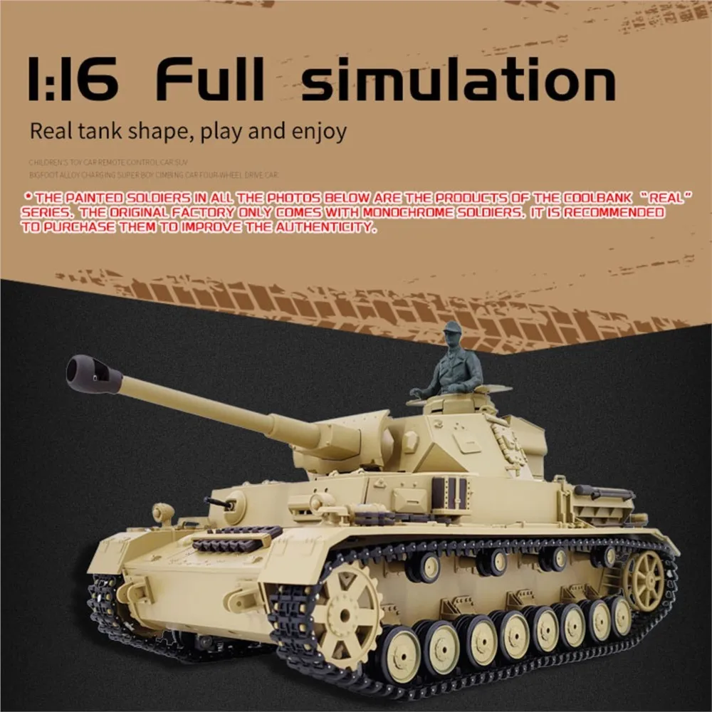 Henglong 3859 1/16 7.0 Plastica tedesca Panzer IV F2 RTR RC Modello di carro armato BB Sistema di combattimento a infrarossi Cambio in acciaio 1800mah Batteria