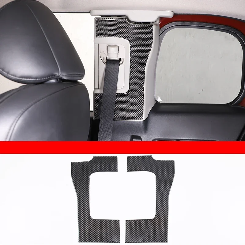 

For Toyota FJ Cruiser 2007-2021 Soft Carbon Fiber Car Seat Belt Base Panel Cover Sticker Car Interior Accessories