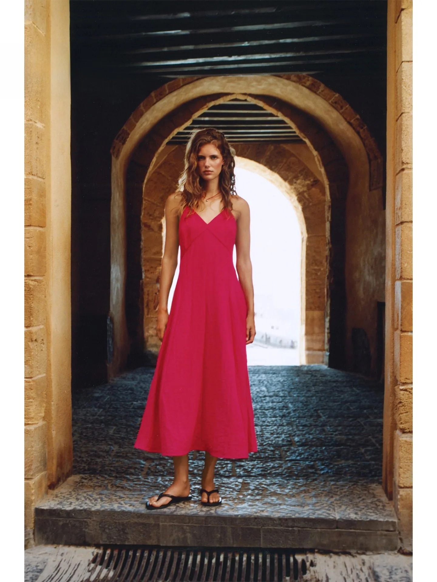 Summer V-Neck Strapless Dress Slimming Maxi Skirt Casual Style No-Sleeve Women's Dress Vacation Vibes Lightweight Fabric