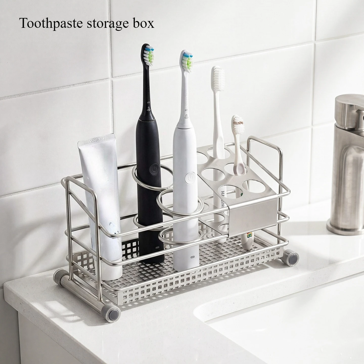 Stainless Steel Storage Rack, Washing Storage Rack, Storage Toothbrush, Cosmetics Rack, Bathroom Accessories Bathroom Shelves