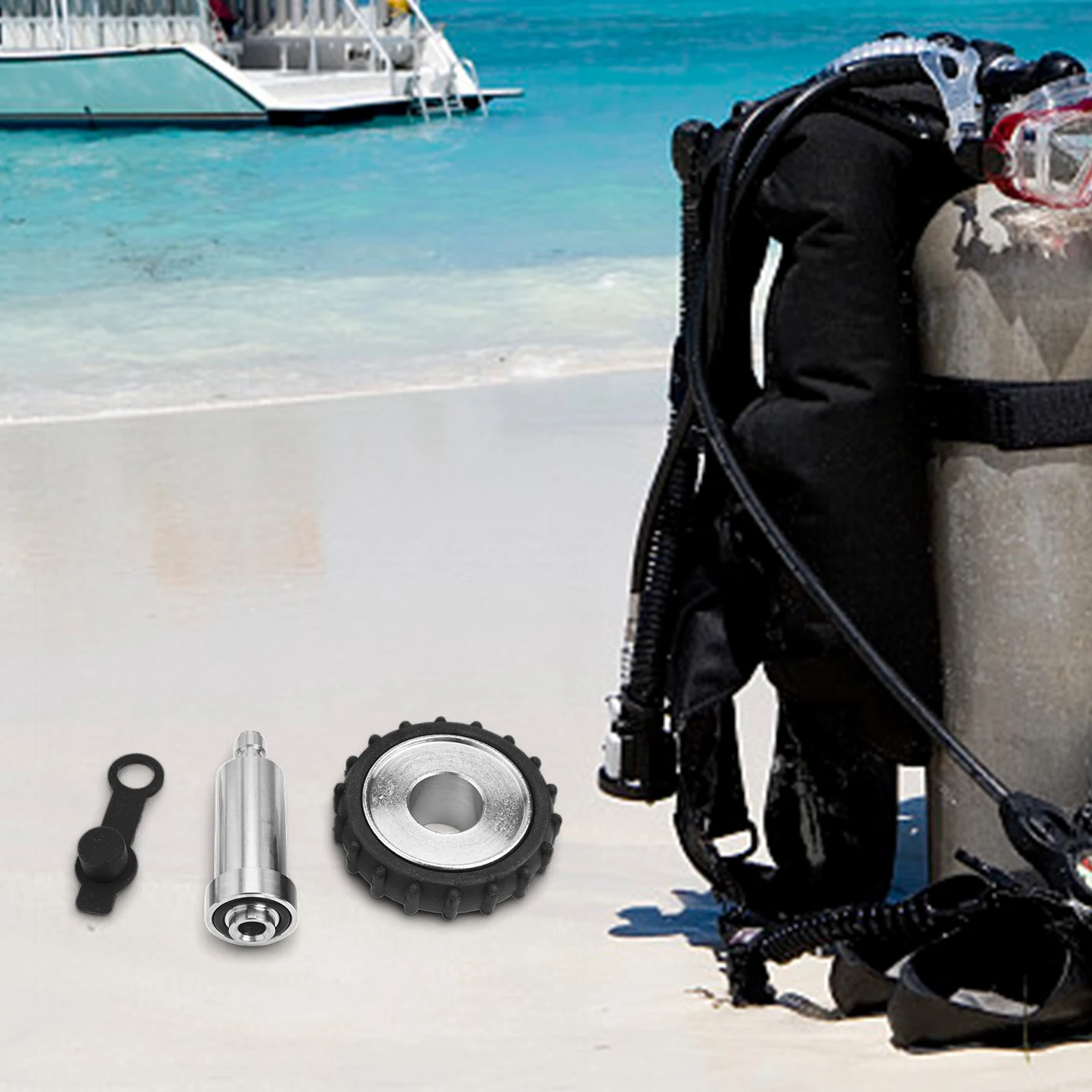 DIN Adapter Cylinder Connector Diving Events 127g Weight 57x49x49mm Size Dust Cover Included External Thread for g5 8