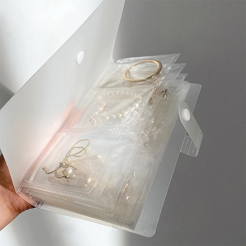 

120 Grid Transparent Jewelry Storage Bag Dustproof Storage Book Necklace Earring Ring Portable Travel Jewelry Organizer Booklet