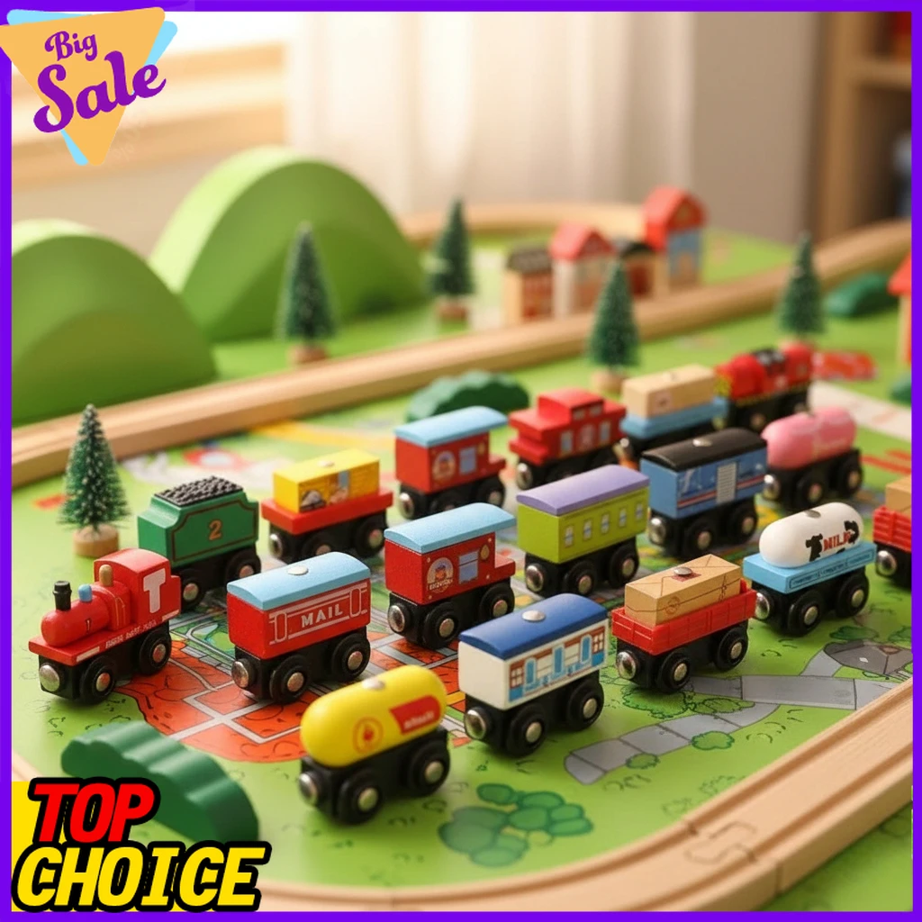 

Магнитный деревянный поезд, игрушки, деревянные аксессуары для поездов, аниме, модель локомотива Джеймса, игрушка-автомобиль, совместимая с гусеницами всех брендов