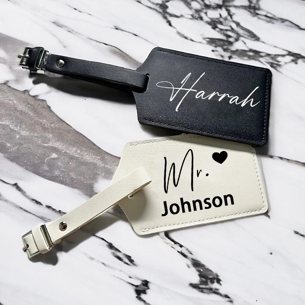 Personalised  Leather Luggage Tag Custom Suitcase Tag Bachelorette Gift From Bride Wedding Best Man Gifts PU Leather Luggage Tag