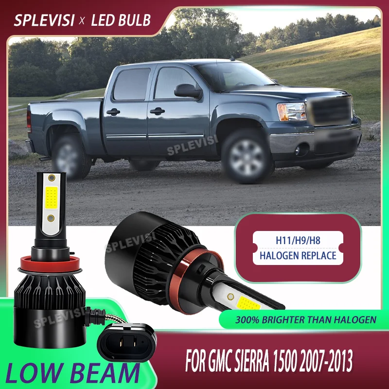 

LED Low Beam Headlight Bulb Fan Cooling IP67 Waterproof and dustproof For GMC Sierra 1500 2007 2008 2009 2010 2011 2012 2013