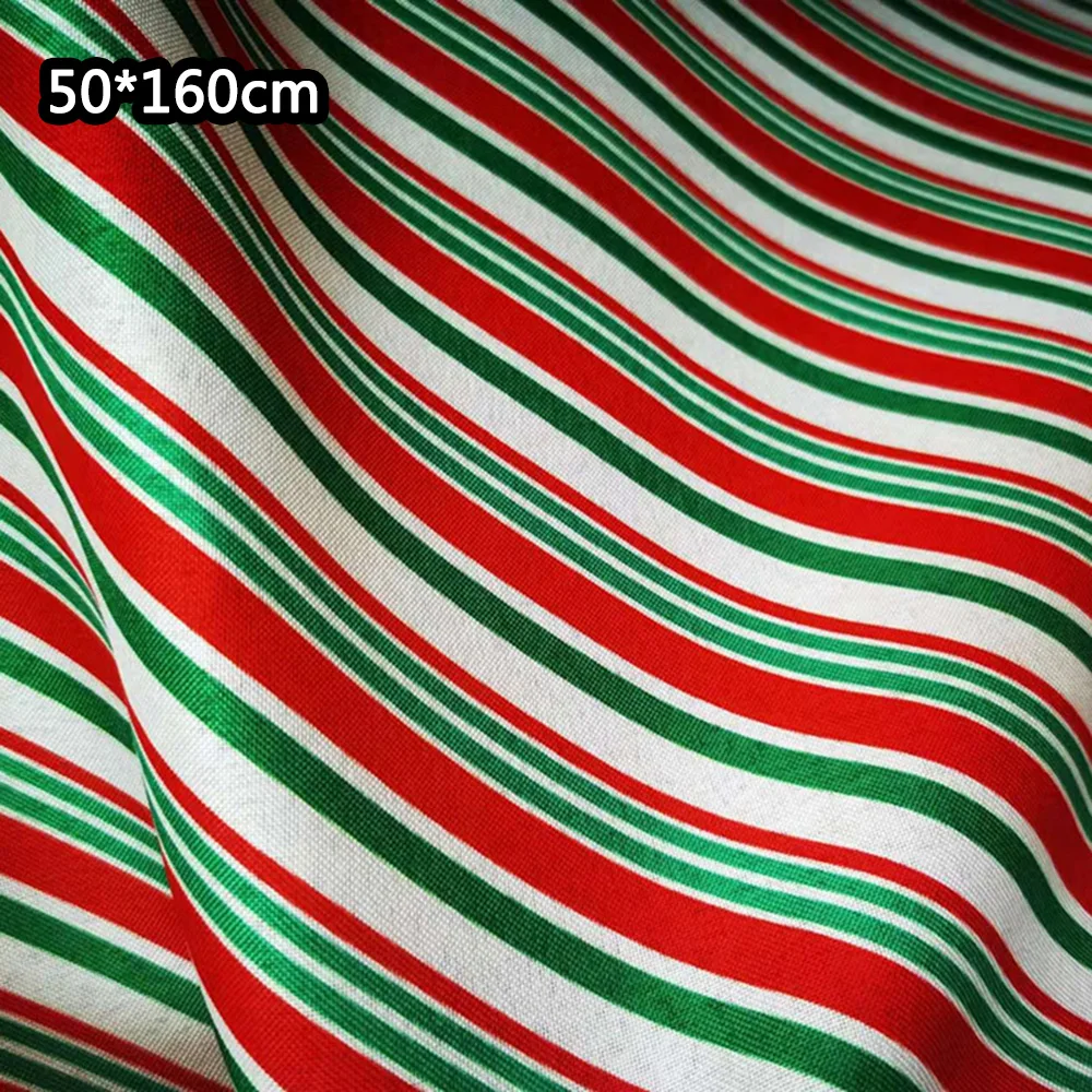 Red Green Christmas Polyester Square Pure Cotton Material Patchwork Printed Pattern Apparel Supplies Sewing Fabric Clothing