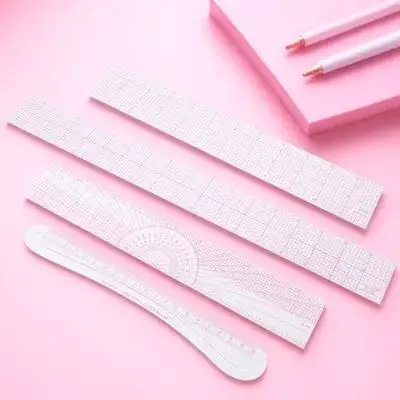 

4pcs Sewing Ruler Kit Professional Drawing Curve Ruler for Fabric Tailors Pattern Making Lightweight Measuring Tool Clothing