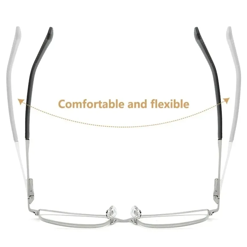 2025 neue Metall Halbrahmen Anti Blau Licht Presbyopie Brille Business Leichte Lesen Presbyopie Brille – Detail 2