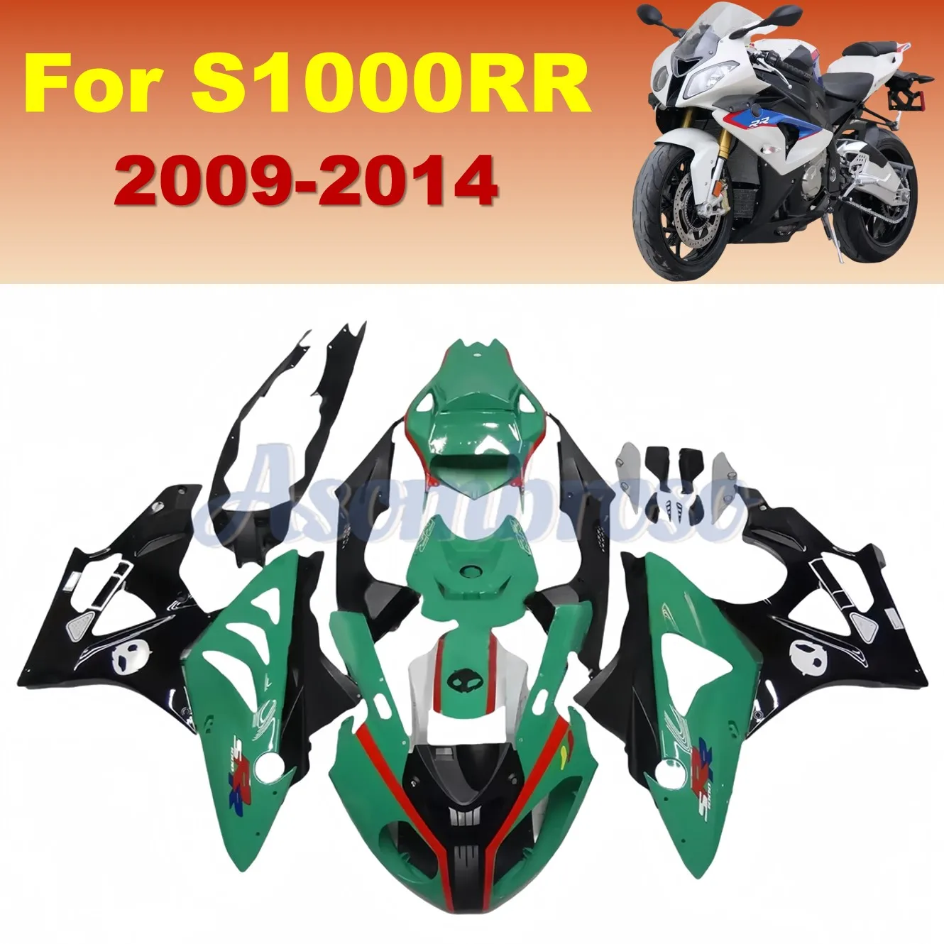 

Для BMW S1000RR 2009 2010 2011 2012 2013 2014 S1000 RR 09-14 Комплект кузова мотоцикла, полный комплект обтекателей из АБС-пластика