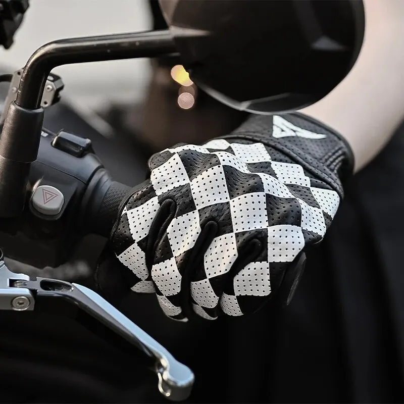 Motorcycle Gloves Summer Checkerboard Trend Touch Screen Motorcycle Tactical Gloves Waterproof Fitness Training Motocross