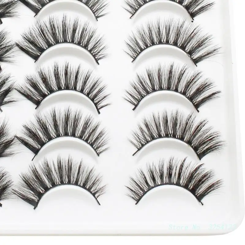 Faux cils 3D épais et fins, 20 paires, look œil de chat, 4 styles mélangés