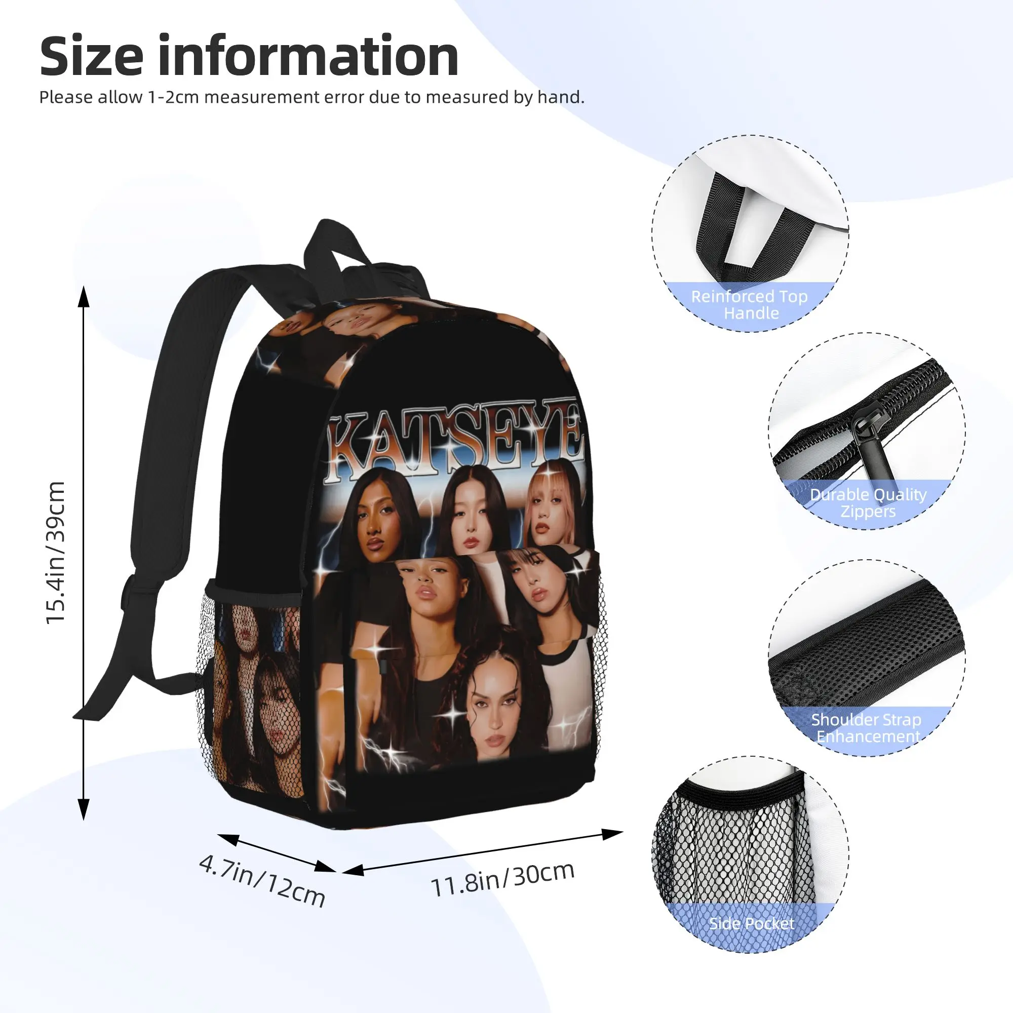 Katseye Global Girl Group Backpack Hot Sale Daypack Large Capacity Boys Girls BookBag Shoulder Bags for Men Women School Bag