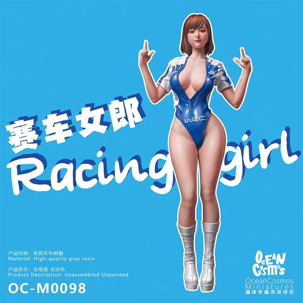 OceanCosmos miniatures, Original, Racing girl 2, Car show model, 1/35 1/12 1/24, Sexy girl, Resin unpainted Model kit figure GK