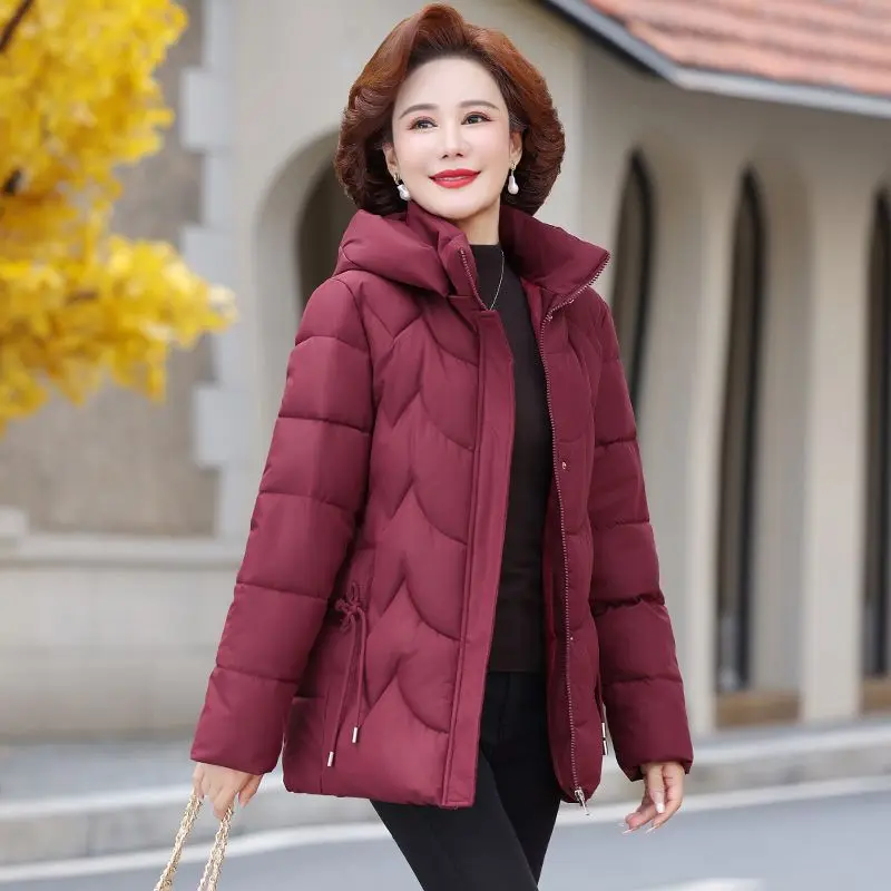 Middle-Aged Elderly Women Winter Padded Cotton-Padded Clothes Mother New Fur Collar Cotton- Keep Warm Ladies LX404