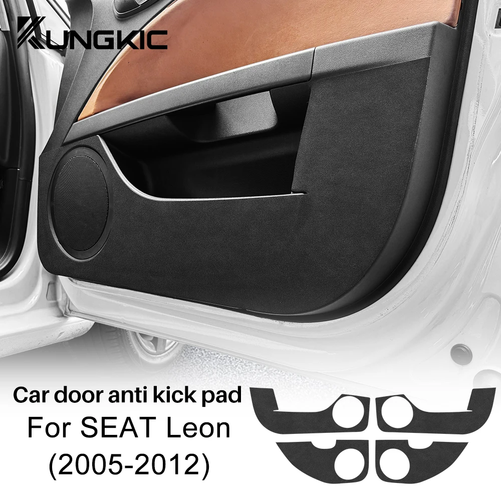 Door Anti-kick Pad For Seat Leon 2005 2006 2007 2008 2009 2010 2011 2012 Sticker Leather Carbon Mat Interior Trim Accessories