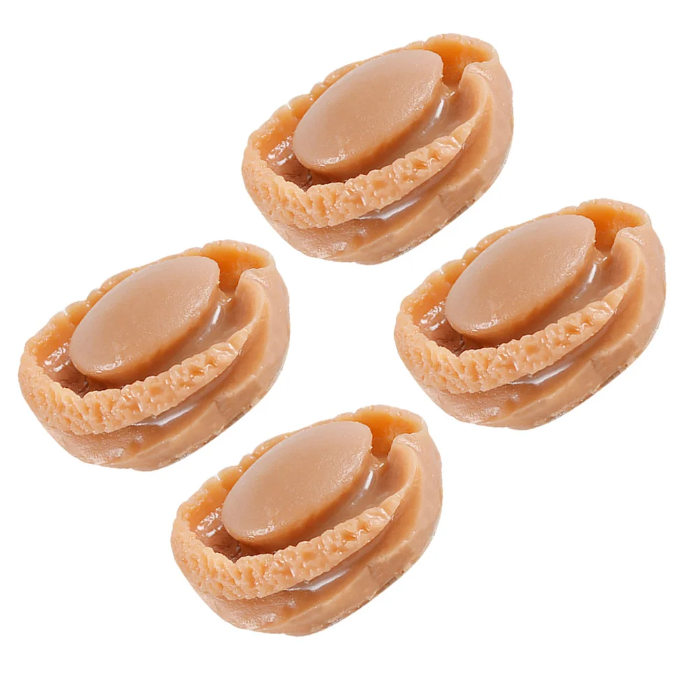 4Pcs Mini Abalone Food Exquisite Simulation Bright Color Vivid Design for Miniature Kitchen Scene Decoration Handmade Craft