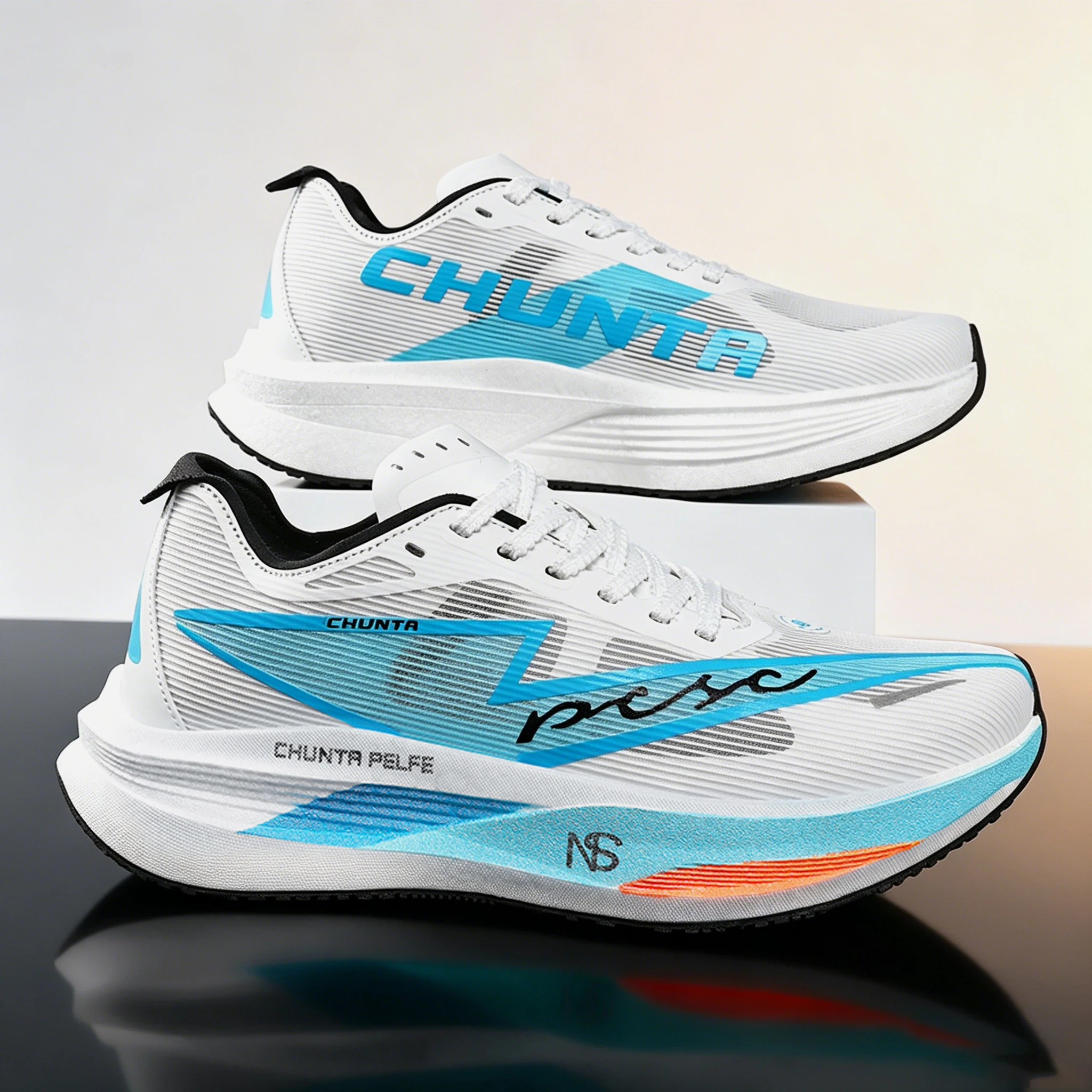 Men'S Shoes Professional - รองเท้าวิ่งมาราธอน CHUNTA แผ่นคาร์บอนไฟเบอร์ กันลื่น ซับแรงกระแทก รองเท้ากีฬาสำหรับมืออาชีพ
