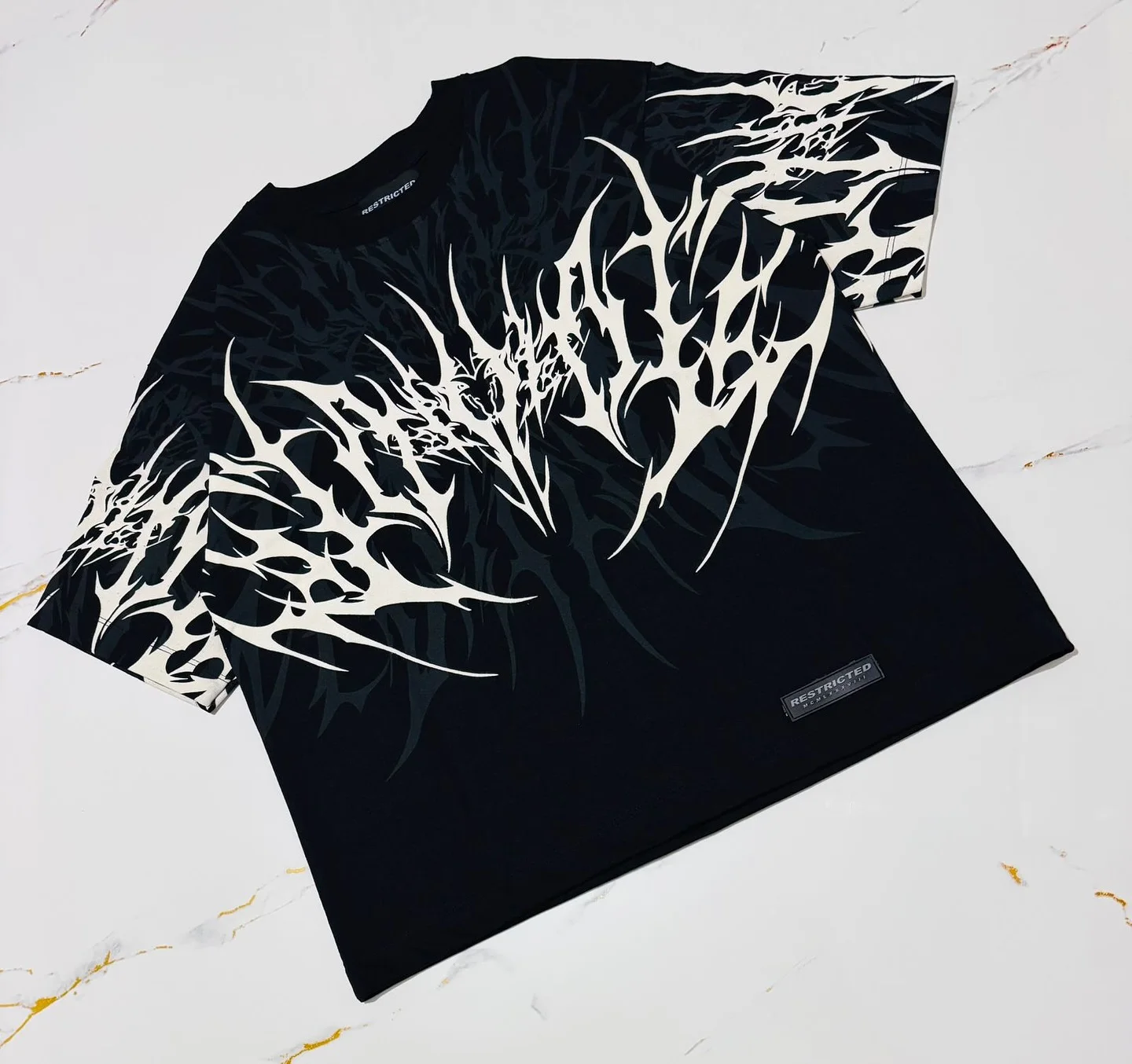 Cyberpunk Streetwear Tshirt Men Women Vintage Heavy Cotton Boxy Fit Distressed Print Tee Urban Hip Hop Goth Unisex Fashion Top