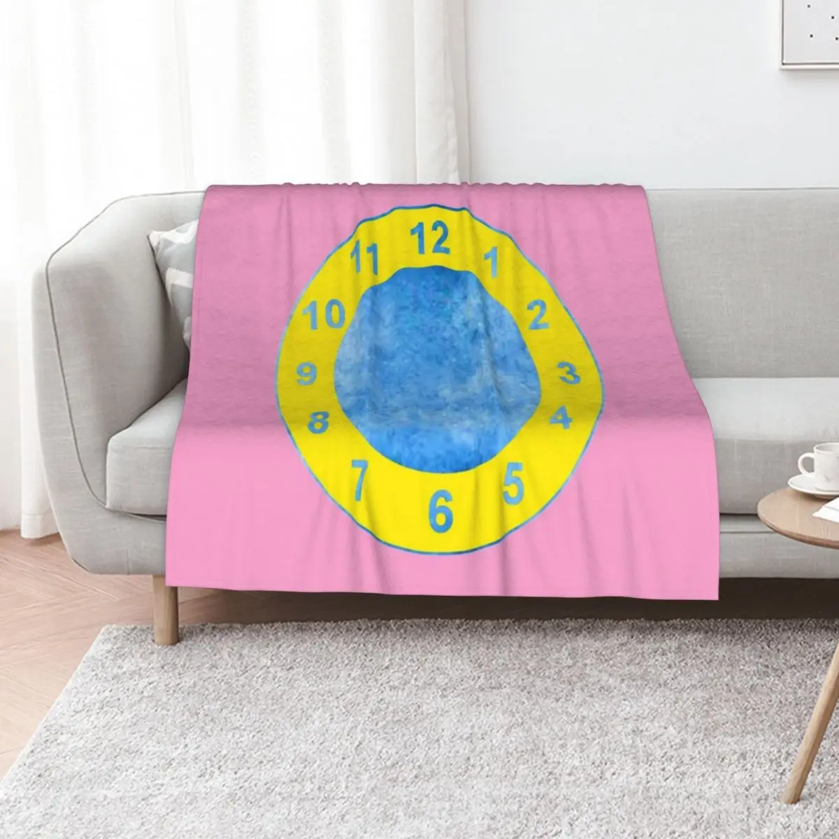 

Clock Rug (The Big Comfy Couch) Throw Blanket Travel Extra Large Throw Decoratives Furry Blankets