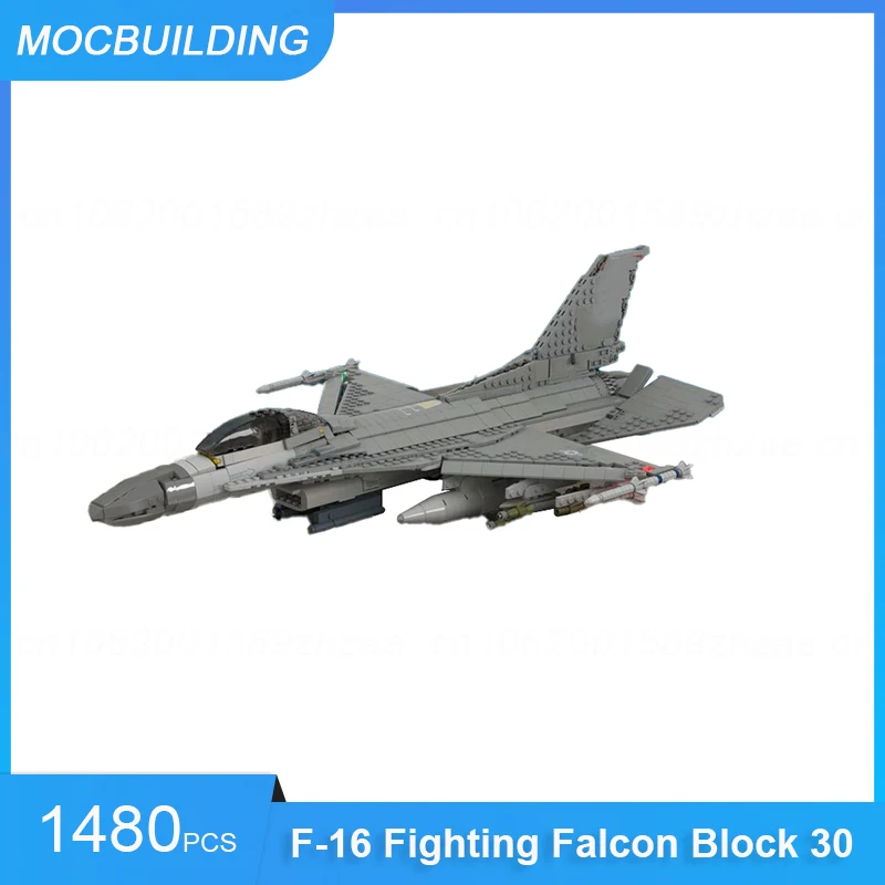 MOC Building F-16 Fighting Falcon Block 30 Version Model DIY Assemble Bricks Transportation Educational Xmas Toys Gifts 1480PCS