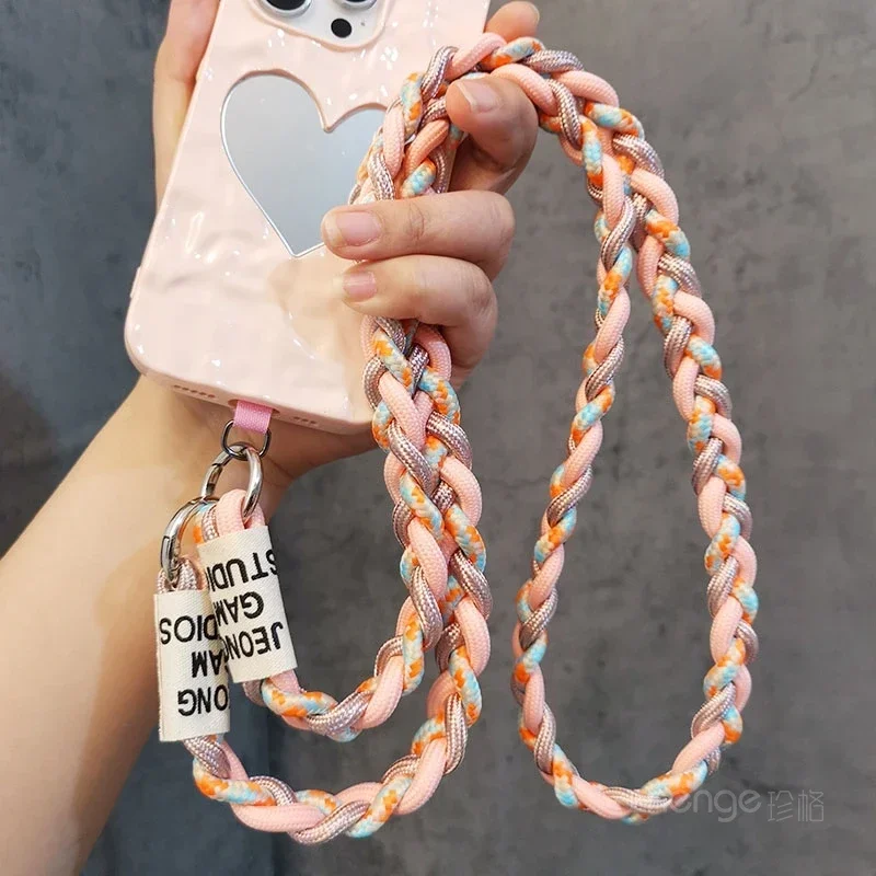 Cross-body Ponytail Mobile Phone Lanyard Hanging Neck Back Strap Thick Outdoor Travel Anti-break Mobile Phone Rope  Cute Charm