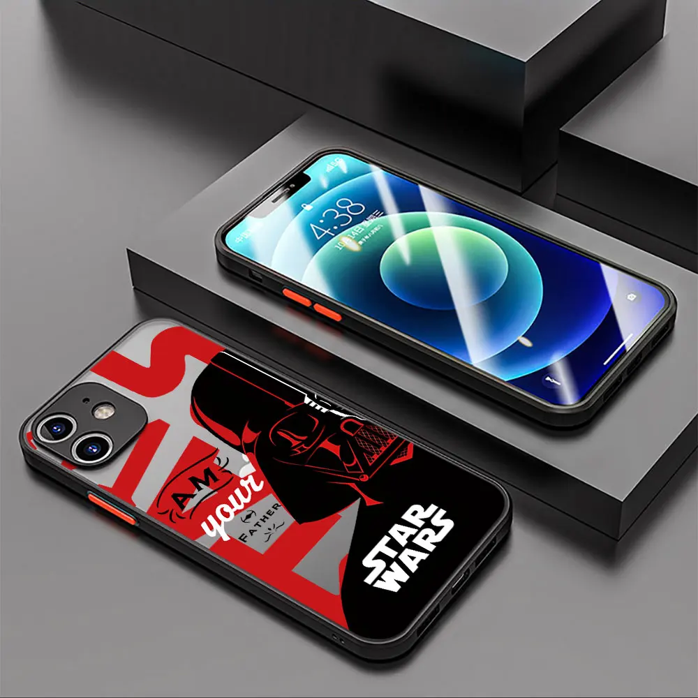 S-Star W-Wars Cute Case for iPhone 12 Mini SE 11 Pro 15 Pro 7 6S 14 Pro Max 13 XR XS X 8 Plus 13 Mini 14Pro Matte Funda Cover