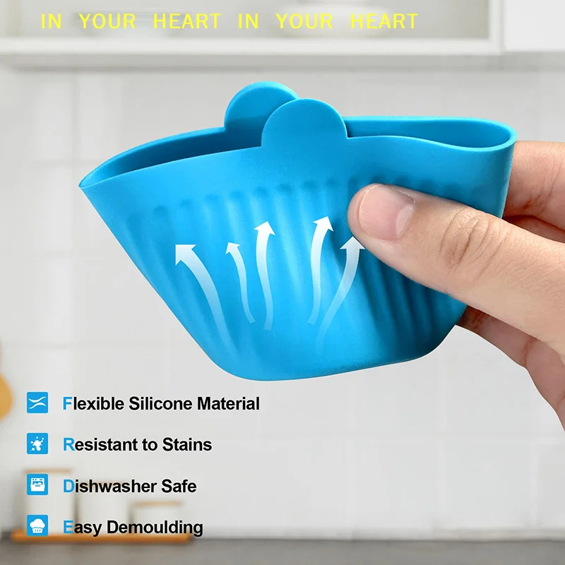 Bakeware Set For Muffins Cupcakes Pudding Tarts Kitchen 1/4pcs Air Fryer Baking Ramekins Food-Grade Silicone Mould Cups Egg Mold