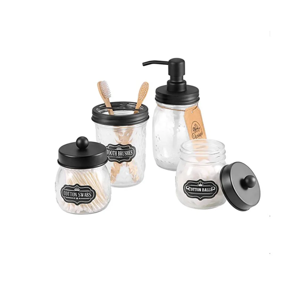 

1Set Bathroom Washing Accessories Toothbrush Cup Glass Lotion Bottle Gargle Cups Swab Holder Sanitary Personal Washing Ware Set