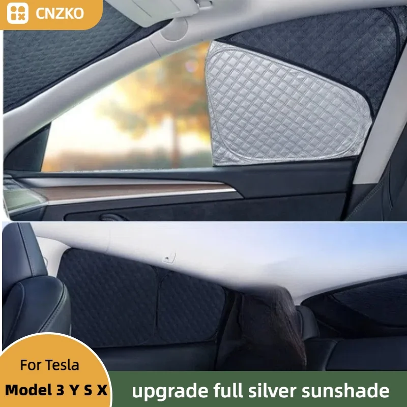 Upgrade Privacy Sunshade for Tesla Model 3 Y S X 3+Highland 2024Front Side Window Sun Visor Shade UV Protector Blind Shading