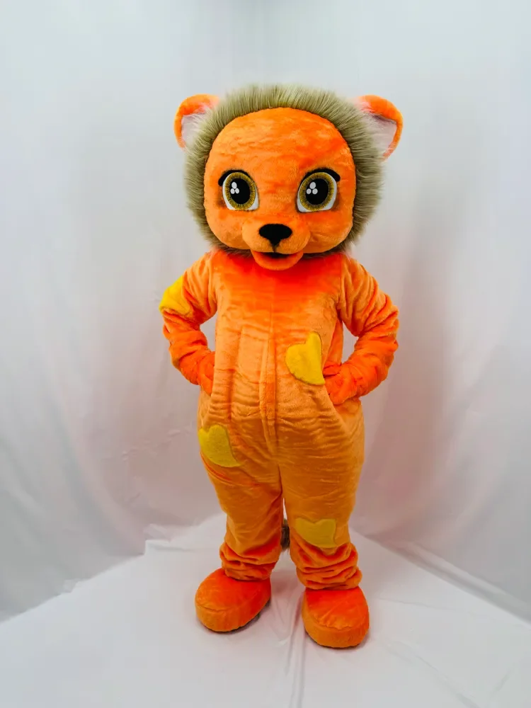 

Orange Lion Cartoon Doll Mascot Costume Performance Doll Fur Plush Advertising Suit Animal Character Cosplay Outfits