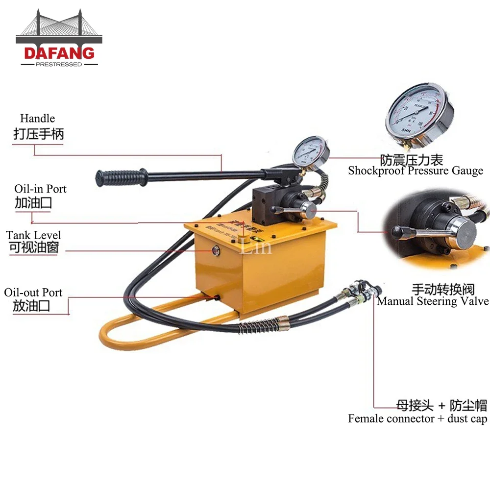 Престрасный 3л 10л 18л CP-150 Ручной масляный насос CP-180 CP-700 Бар Ручной гидравлический насос с манометром