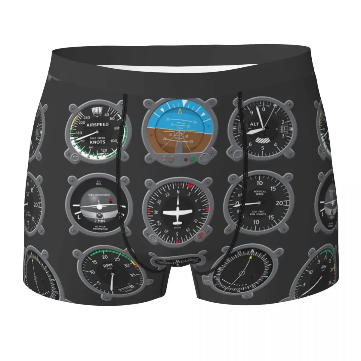 Boxer Underpants Shorts Aircraft Instrumentation Cluster Panties Men's Comfortable Underwear for Homme Man Boyfriend Gift